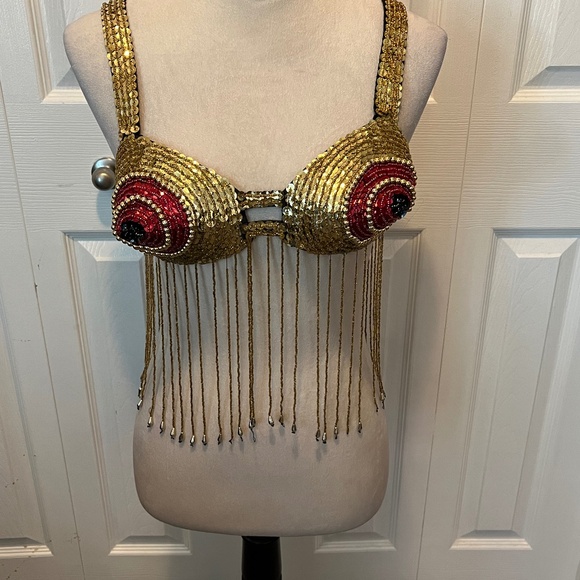 Hand beaded Belly Dancing bra - Picture 1 of 15